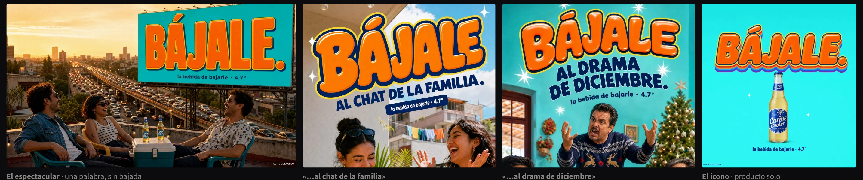 Las piezas de la ruta ganadora Bájale: espectacular, chat de la familia, drama de diciembre e ícono